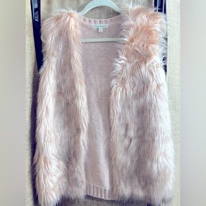 Faux Fur Vest in Blush Pink